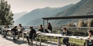 students studying at a university in Ticino