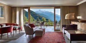 luxury hotel in Ticino with scenic mountain view