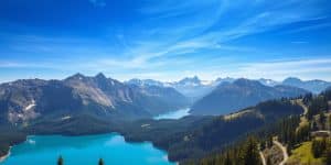 Panorama montano con lago cristallino