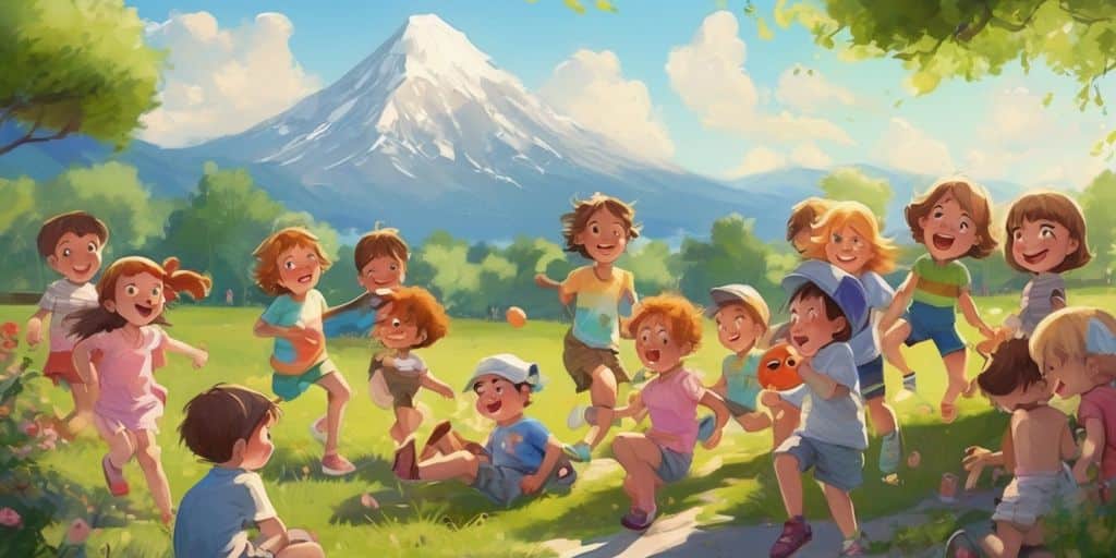 Bambini che giocano in un parco